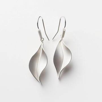  Hermays Leaf Earrings - Sterling Silver Minimalist Leaf Earrings | Nature-Inspired Jewelry