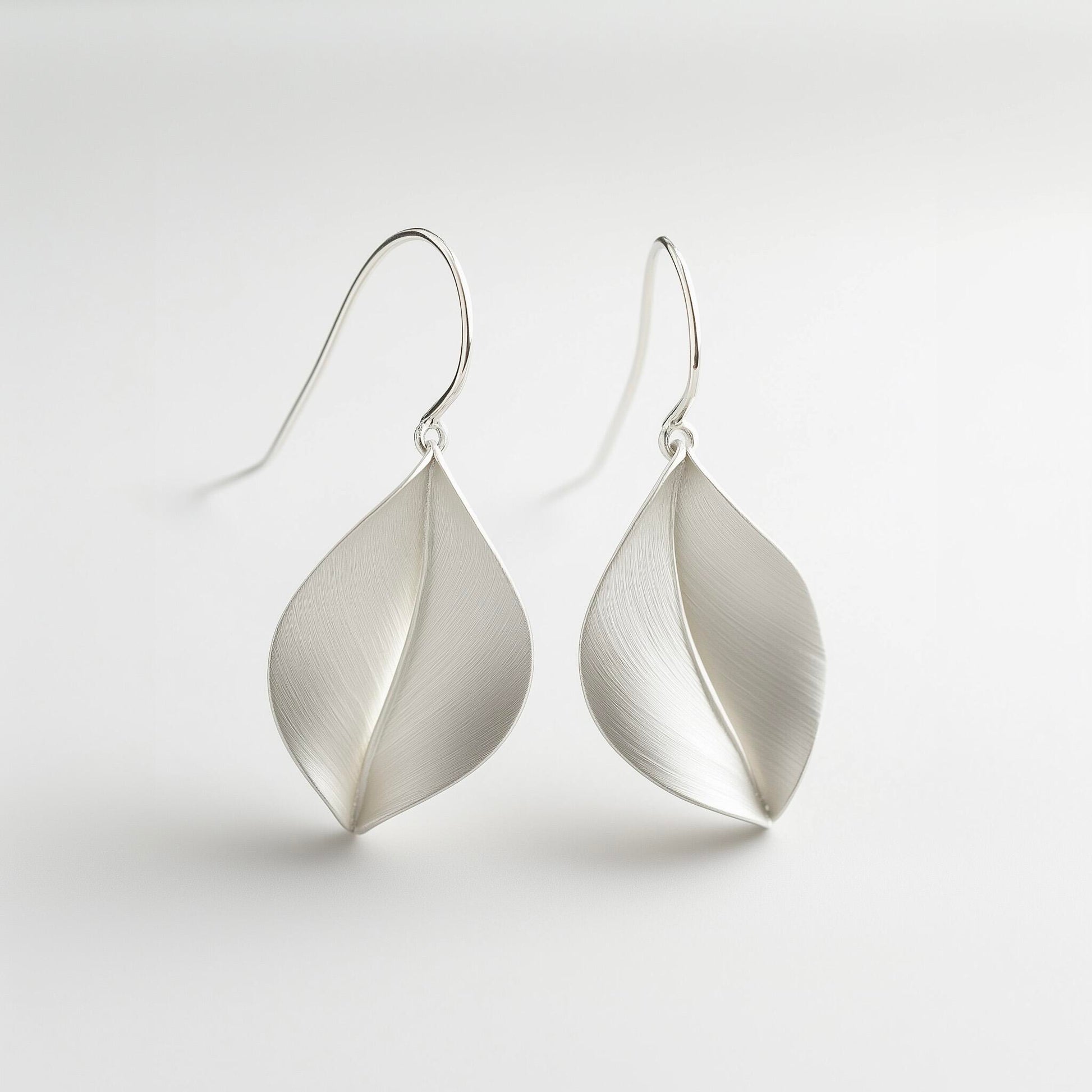  Hermays Leaf Earrings - Sterling Silver Minimalist Leaf Earrings | Nature-Inspired Jewelry