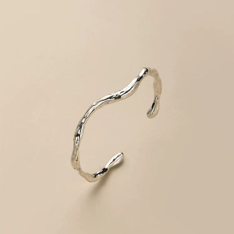 minimalist bracelet， luxury accessories， jewelry for outfits，architectural bracelet， asymmetrical bracelet， open bangle， Hermays， birthday gifts for her， unique gifts, luxury gifts for women