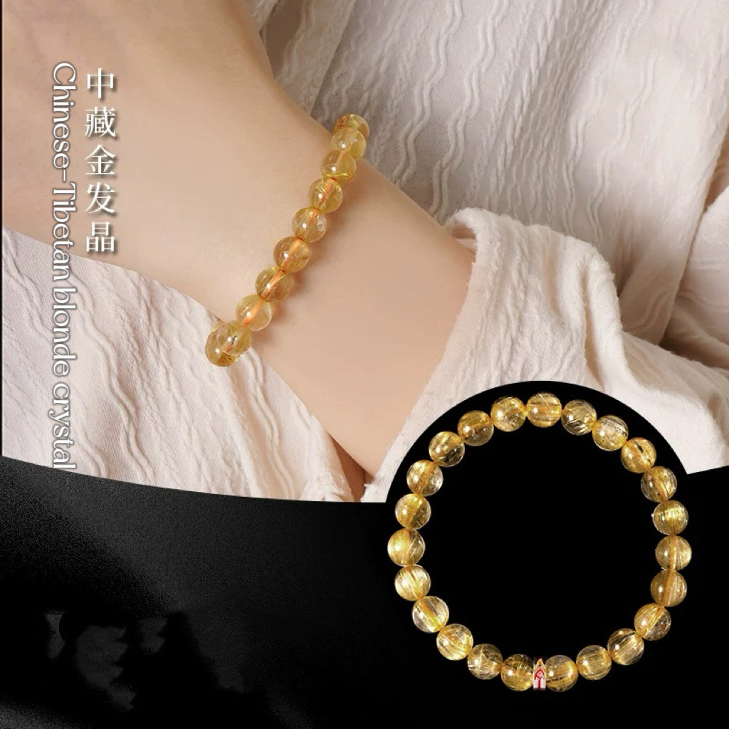 Natural Golden Crystal Good Luck Bracelet