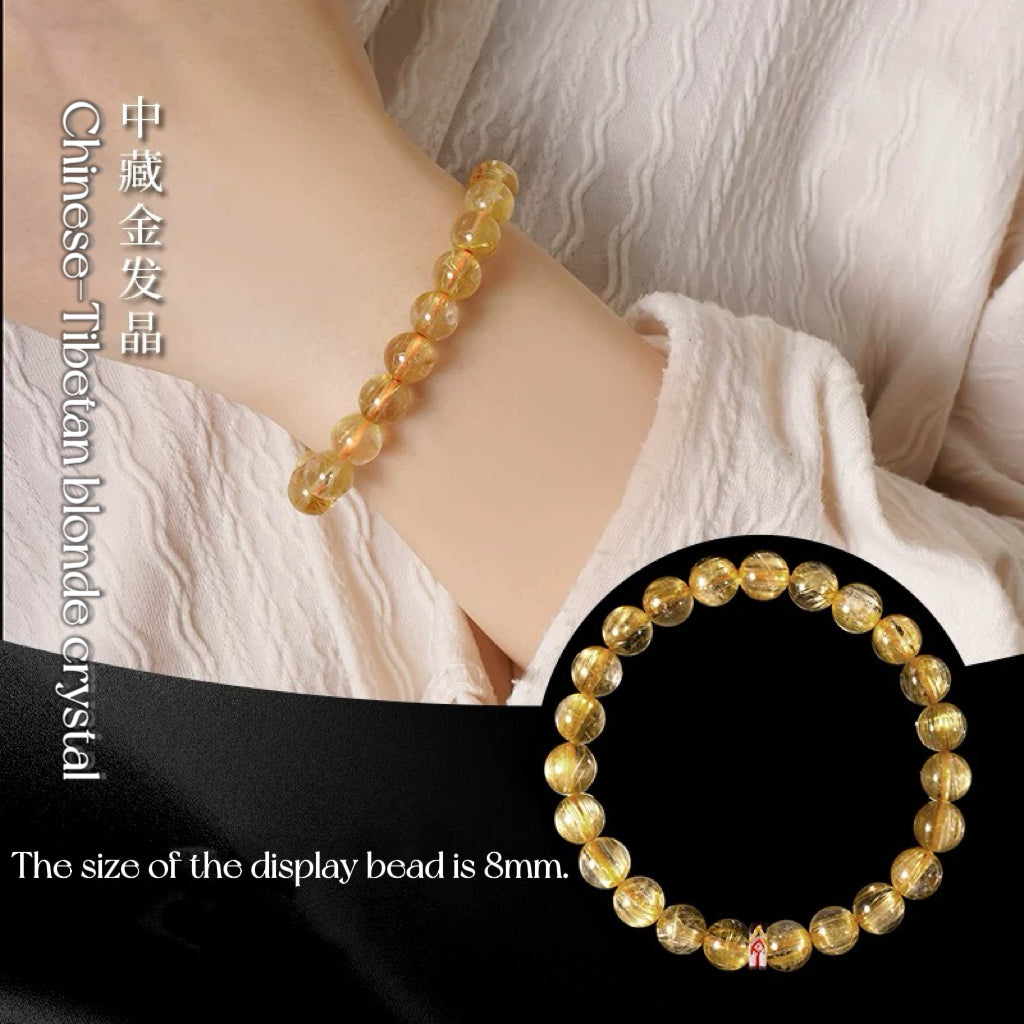 Natural Golden Crystal Good Luck Bracelet