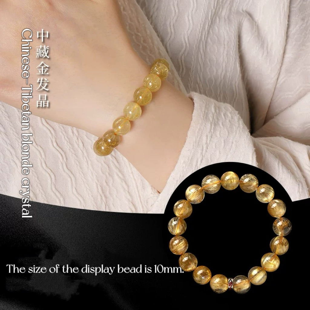 Natural Golden Crystal Good Luck Bracelet