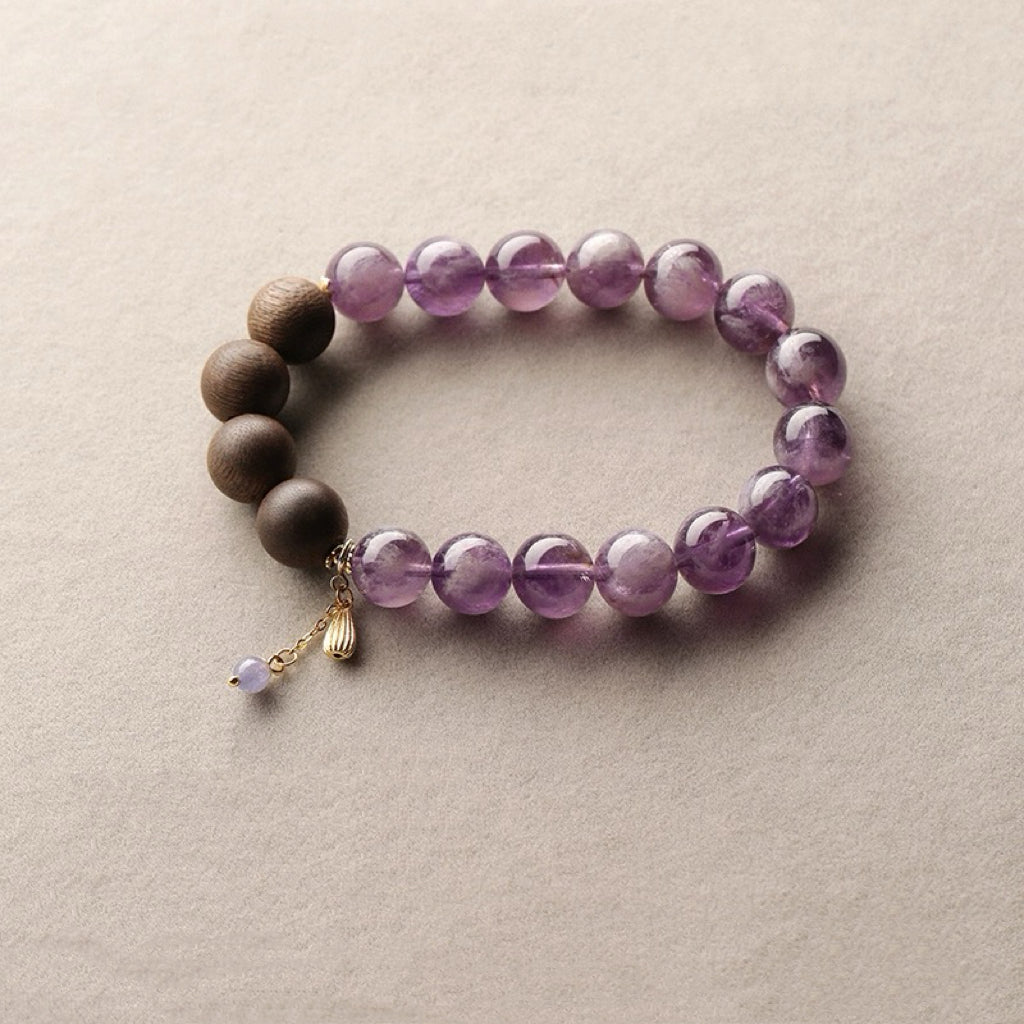 Square Agarwood - Amethyst Bracelet
