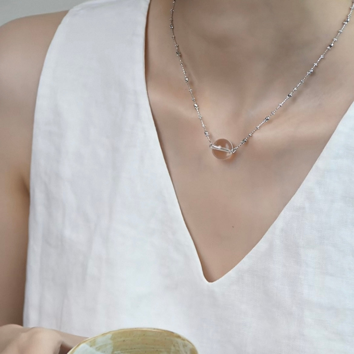 White Crystal Necklace